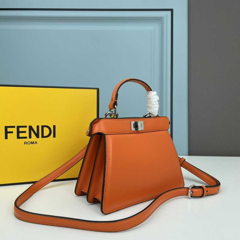 F**di peekaboo mini bag leather pouch brown