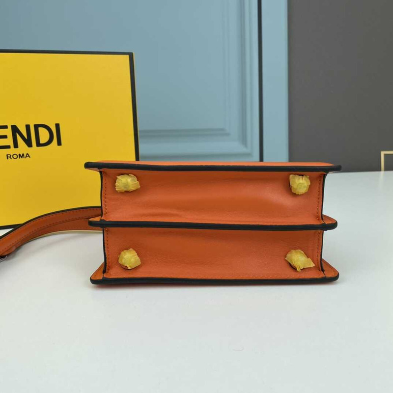 F**di peekaboo mini bag leather pouch brown