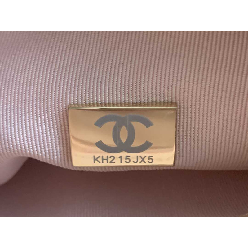 Ch*el bowling bag leather pink