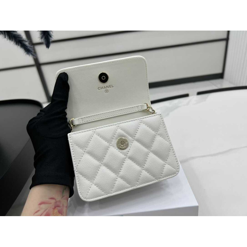 Ch*el mini flap lambskin white