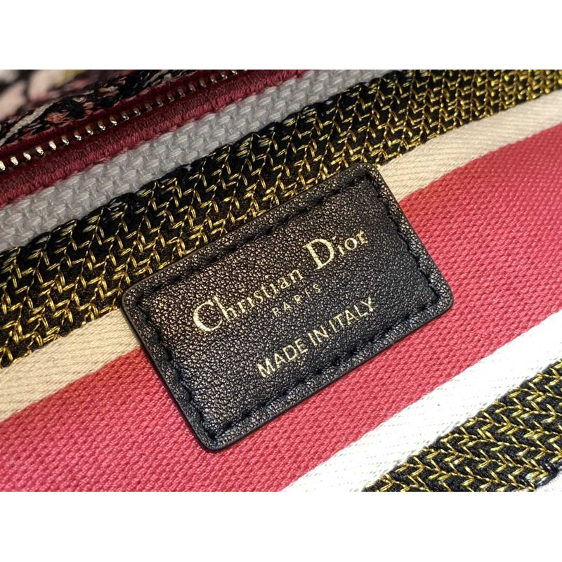 D*or medium lady d-lite bag embroidery pink multicolor