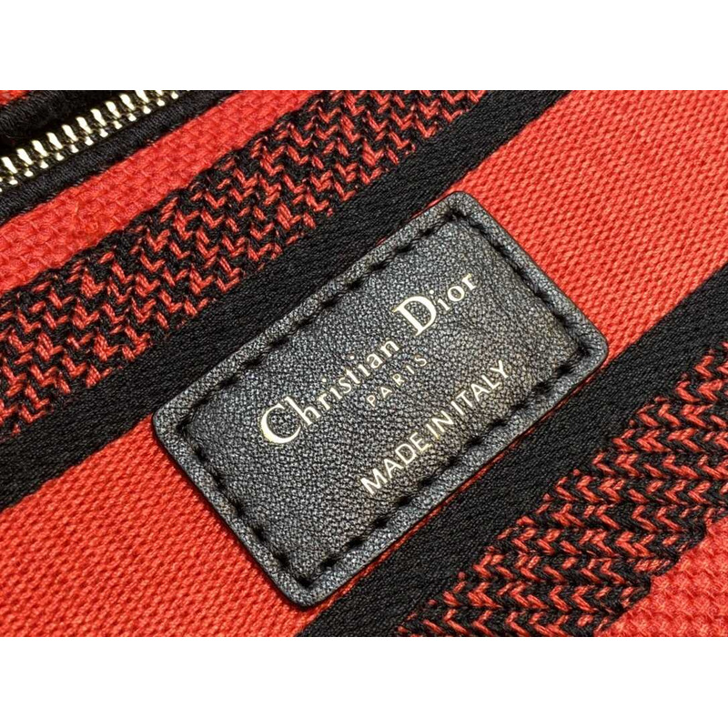 D*or medium lady d-lite bag embroidery red multicolor