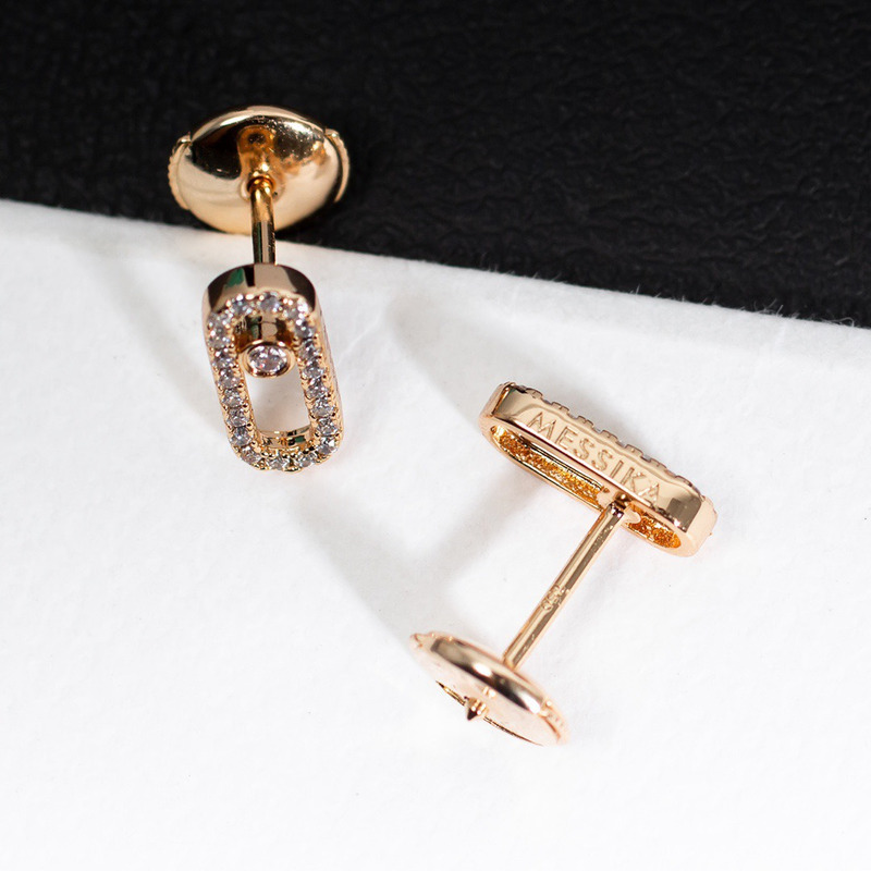 messika move uno Di*m*nd cage stud earrings gold