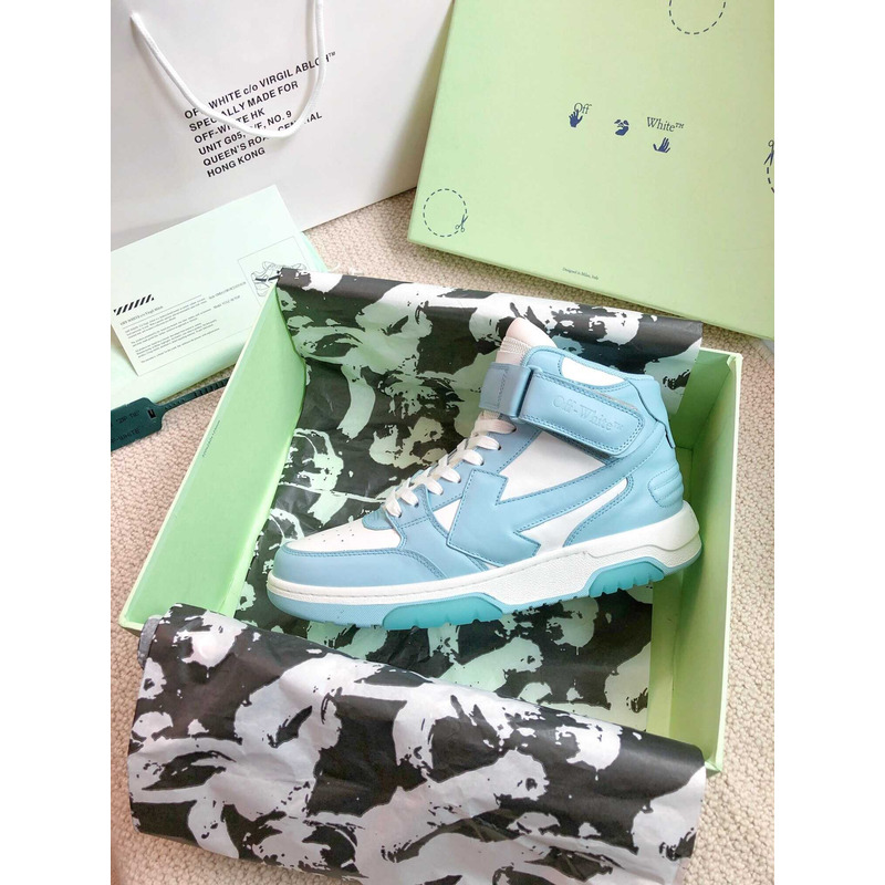 Off White Ooo Sartorial Stitching Mid-top Sneakers Blue