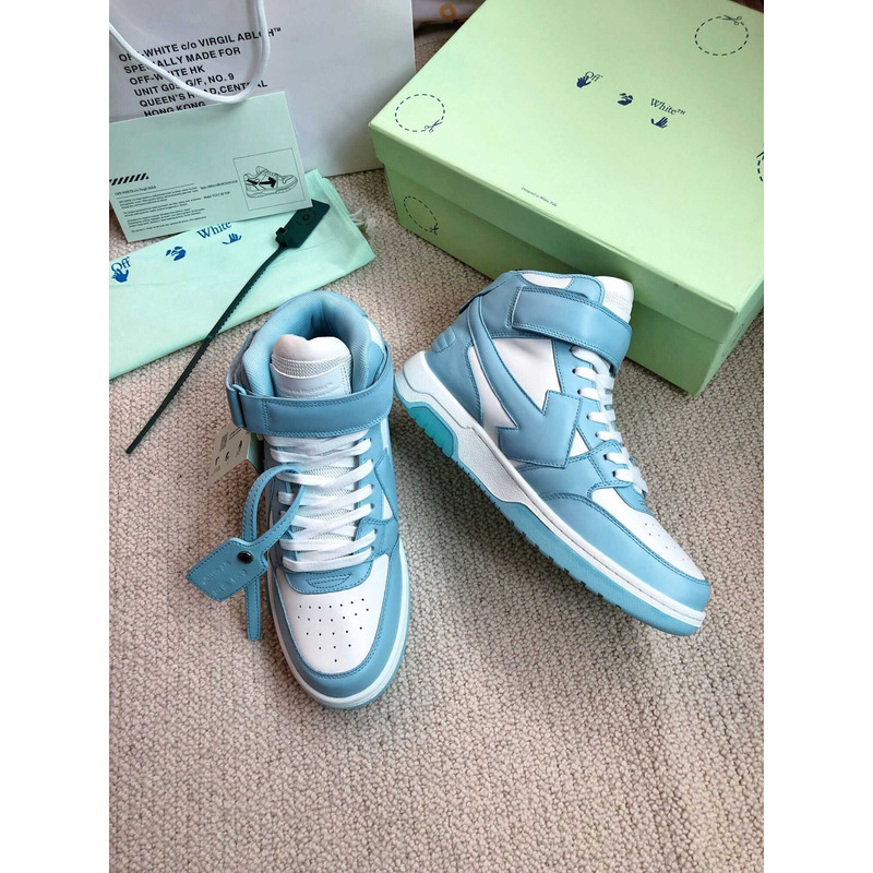 Off White Ooo Sartorial Stitching Mid-top Sneakers Blue