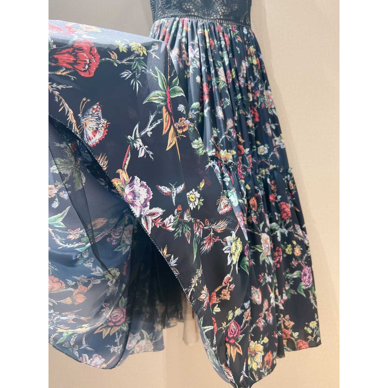 D*or lace and flower dress black