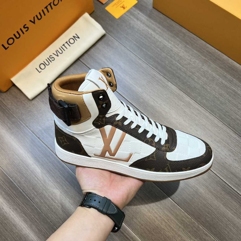 l**is V*t*n high-top sneakers gold and brown