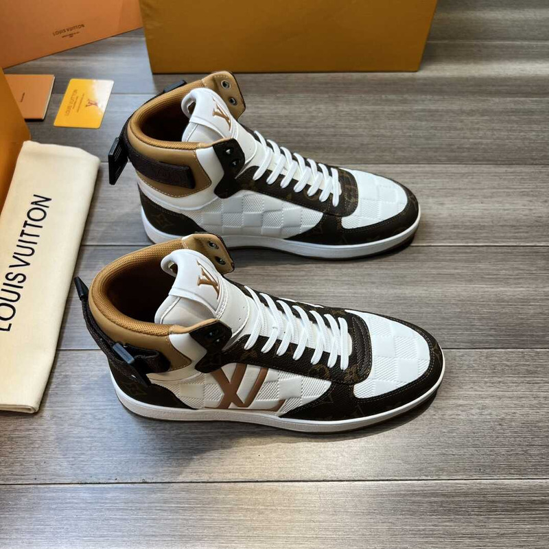 l**is V*t*n high-top sneakers gold and brown