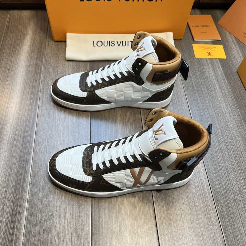 l**is V*t*n high-top sneakers gold and brown