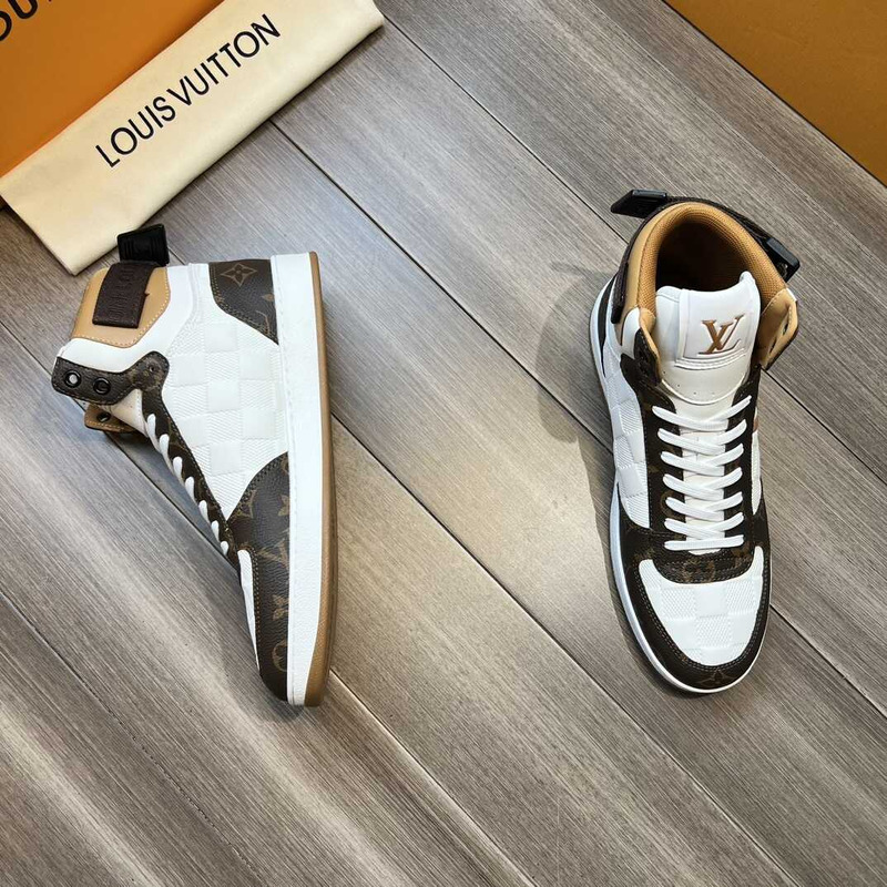 l**is V*t*n high-top sneakers gold and brown