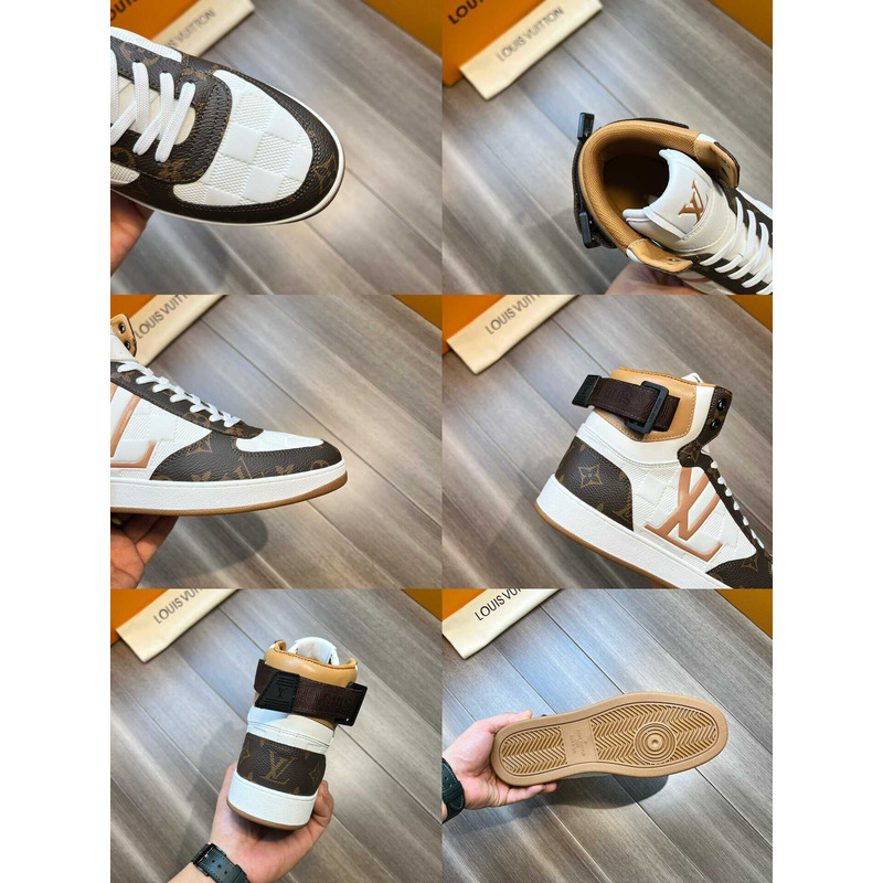 l**is V*t*n high-top sneakers gold and brown