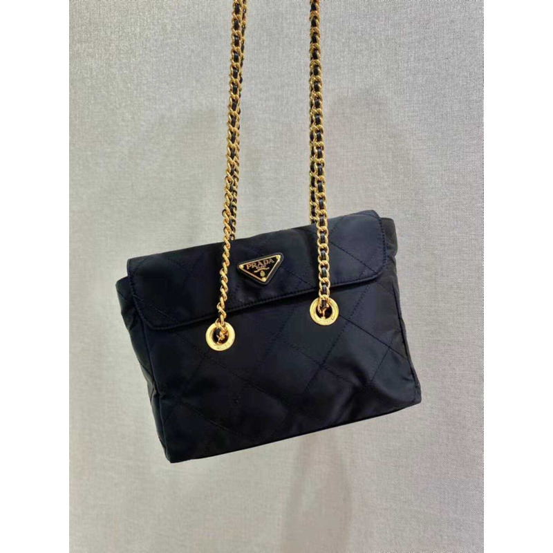 pra*a vintage chain Di*m*nd hobo bag black