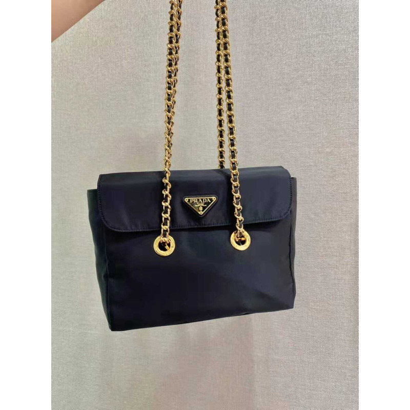 Pra*a vintage chain hobo bag black
