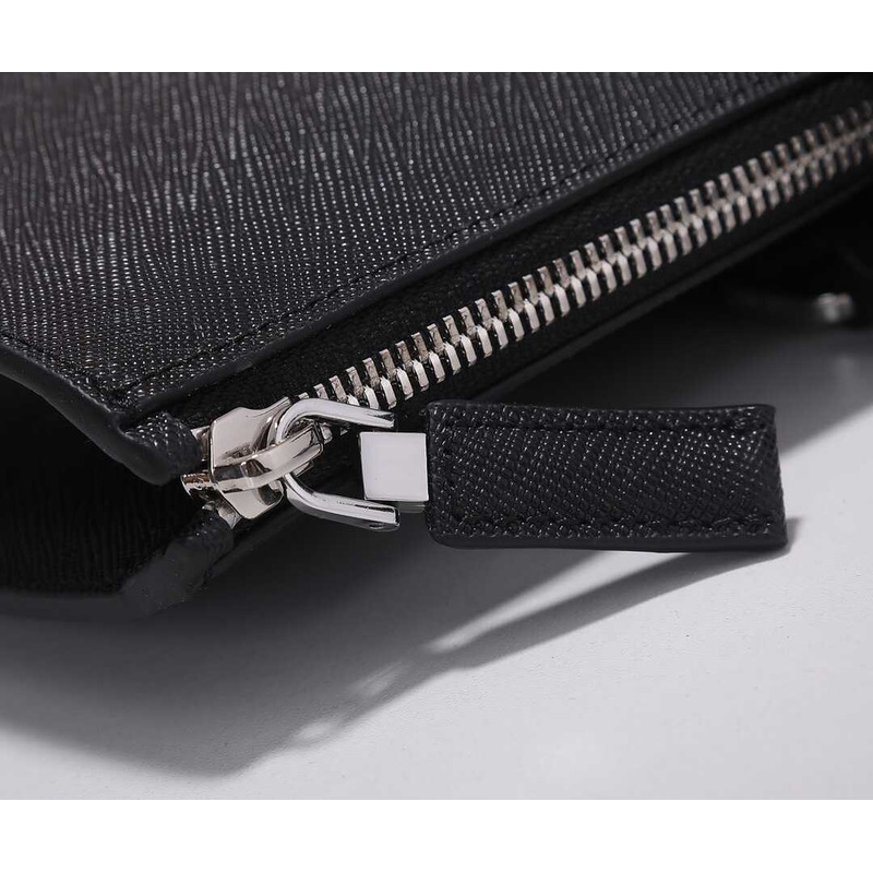 Pra*a saffiano leather briefcase black