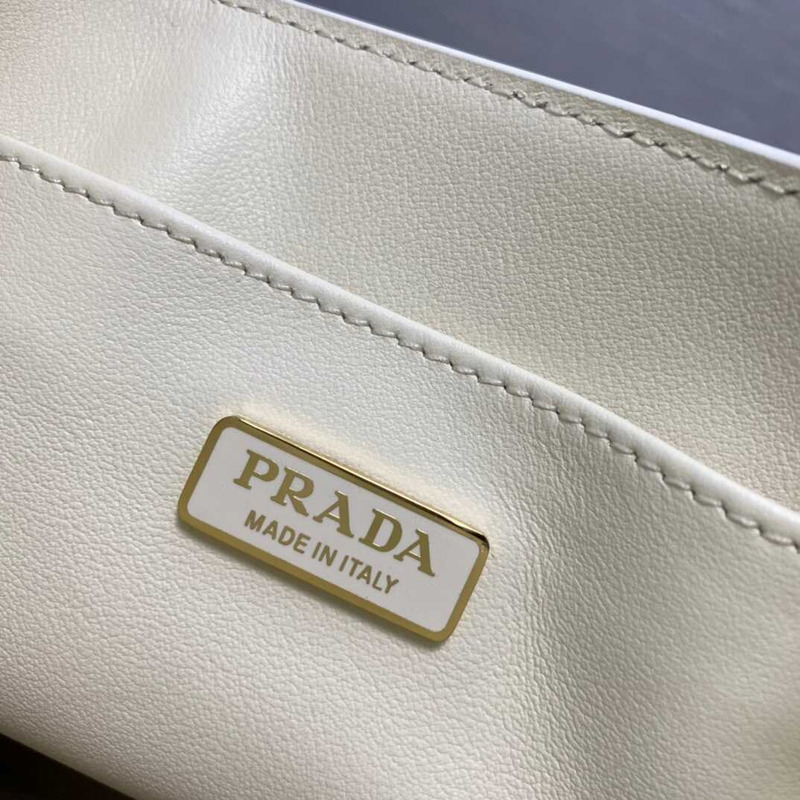 Pra*a saffiano leather handbag white