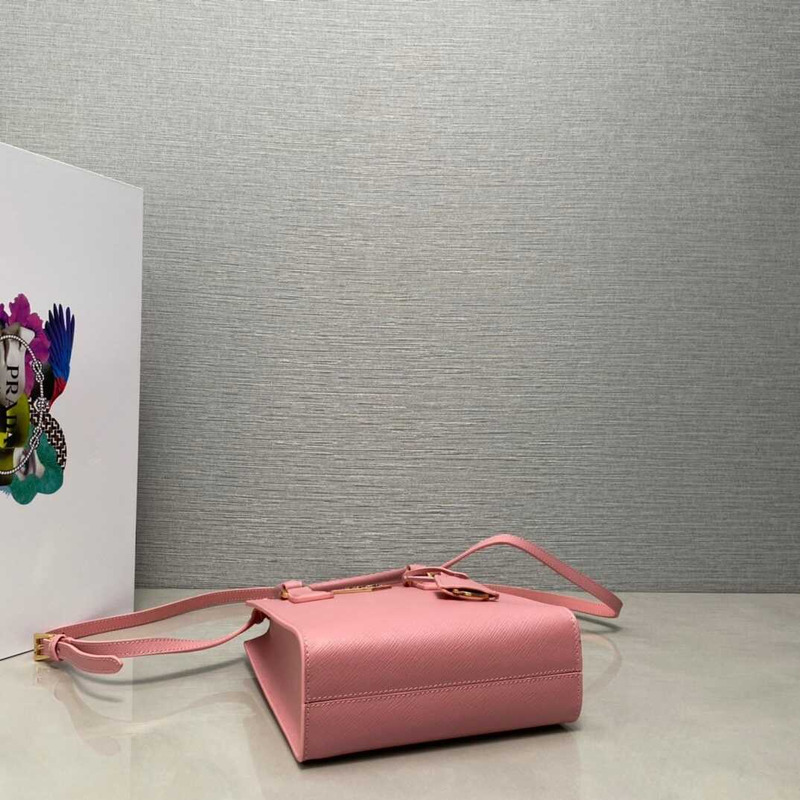 Pra*a saffiano leather handbag pink