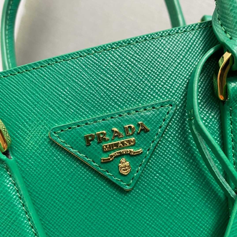 Pra*a saffiano leather handbag green