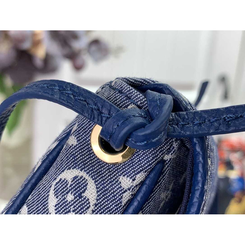 l**is V*t*n blue monogram mini lin canvas pochette cancun bag