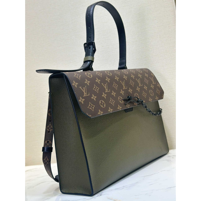 l**is V*t*n robusto briefcase monogram taiga brown&green