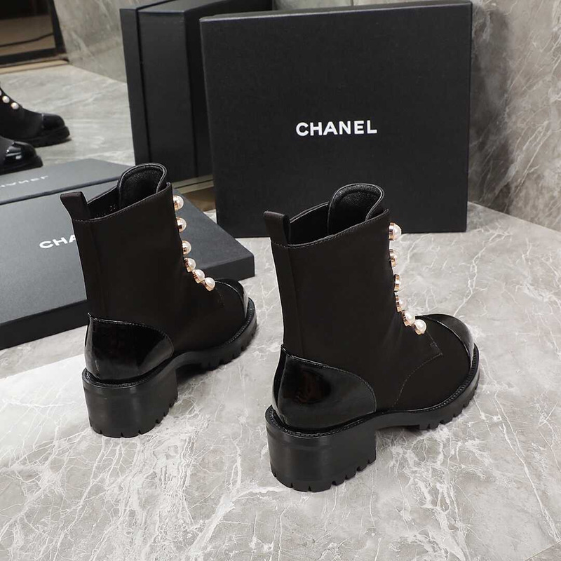 Ch*el  casual style street style plain leather party style black