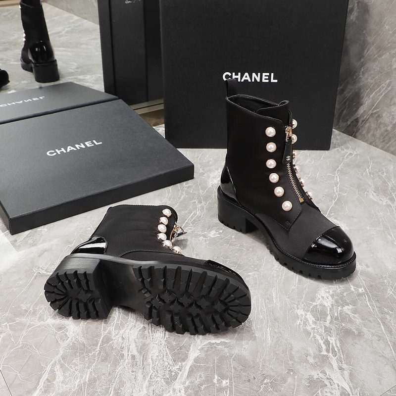 Ch*el  casual style street style plain leather party style black