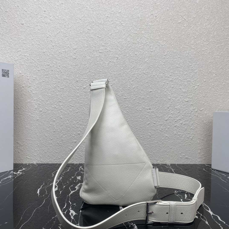 Pra*a cross leather bag white