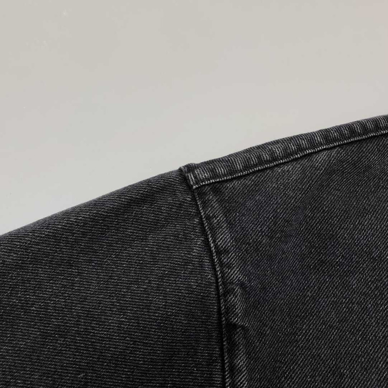 Pra*a chambray short sleeve shirt black