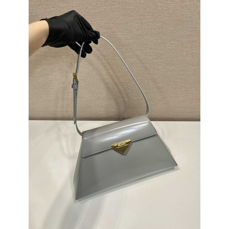 Pra*a medium brushed leather handbag blue