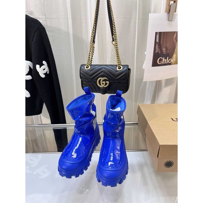 UGG Women\''s Classic Brellah Mini-Rain Boots Blue