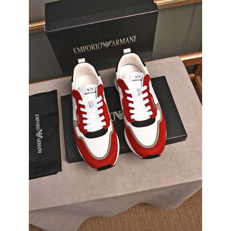 Armani Exchange Low-Top Sneaker With Logo Print Red