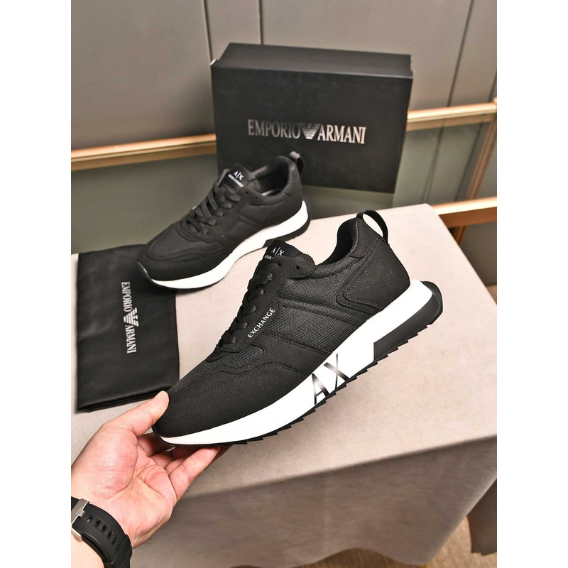 Armani Exchange Low-Top Sneaker With Logo Print Black