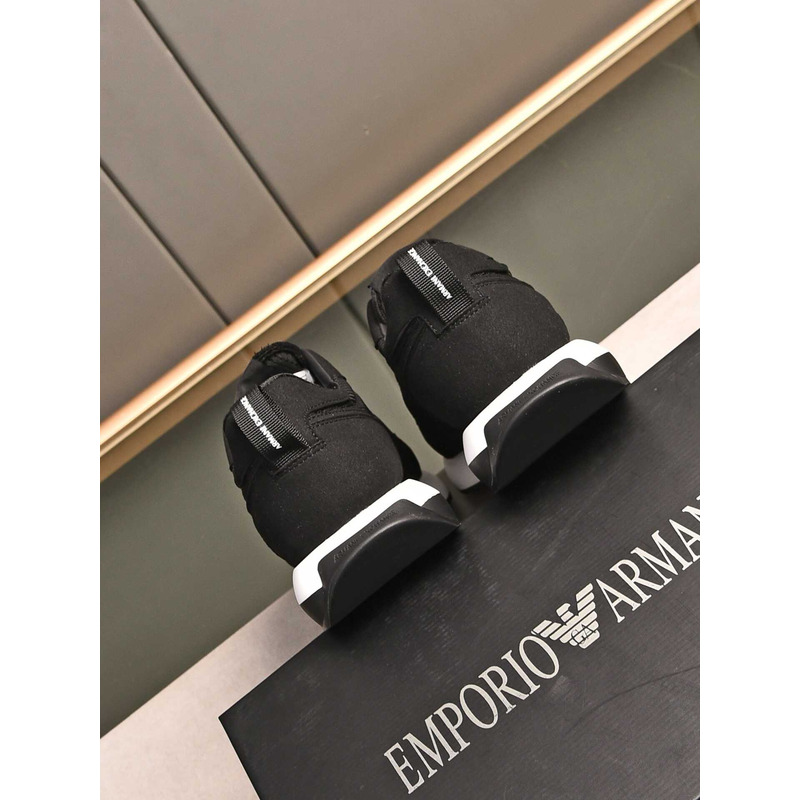 Armani Exchange Low-Top Sneaker With Logo Print Black