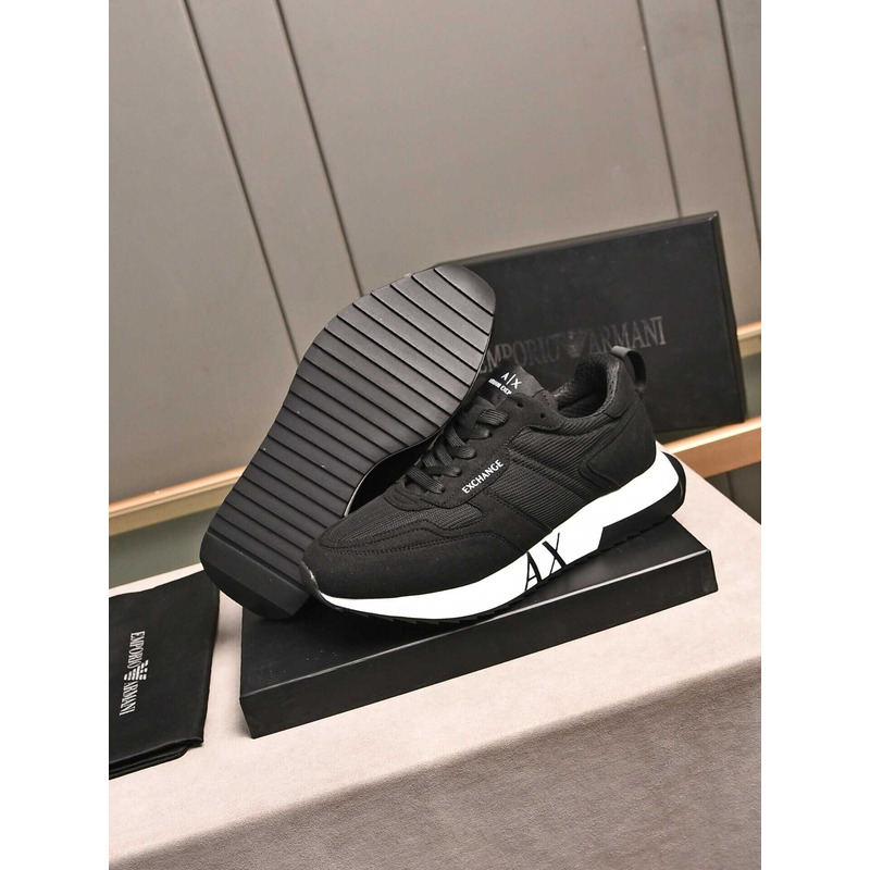 Armani Exchange Low-Top Sneaker With Logo Print Black