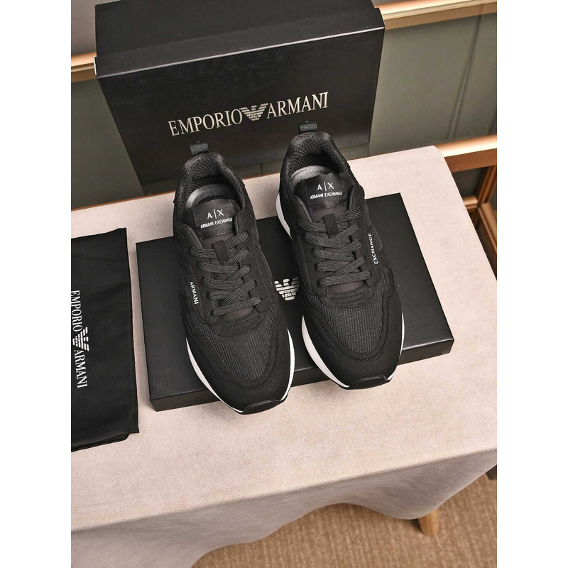 Armani Exchange Low-Top Sneaker With Logo Print Black