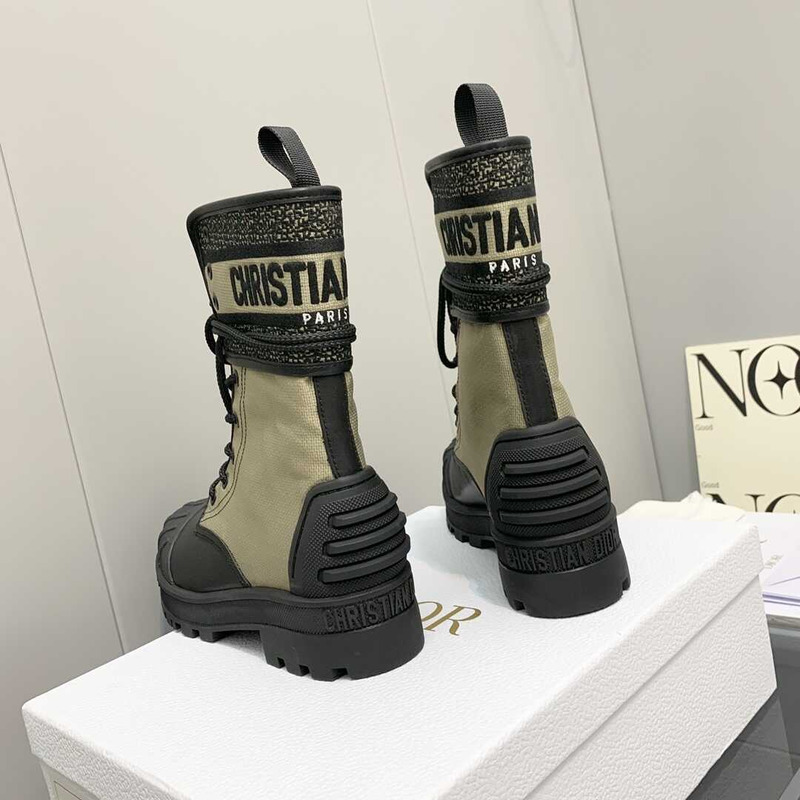 D*or d-major ankle boots black and green leather and sheepskin