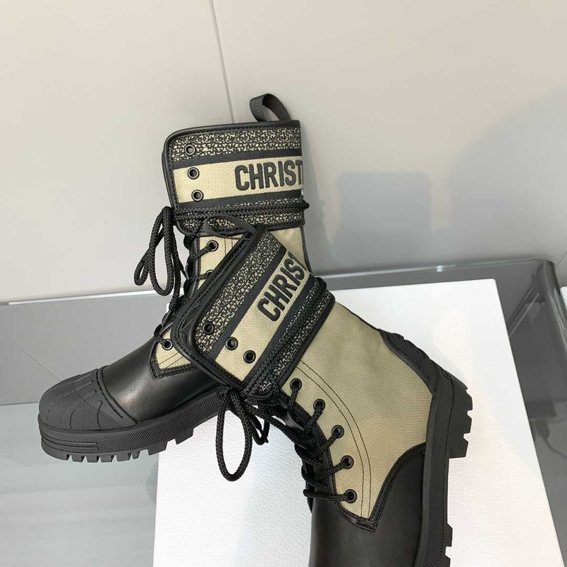 D*or d-major ankle boots black and green leather and sheepskin