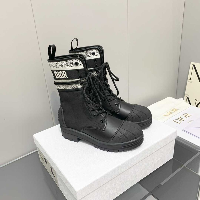 D*or d-major ankle boots black leather and sheepskin