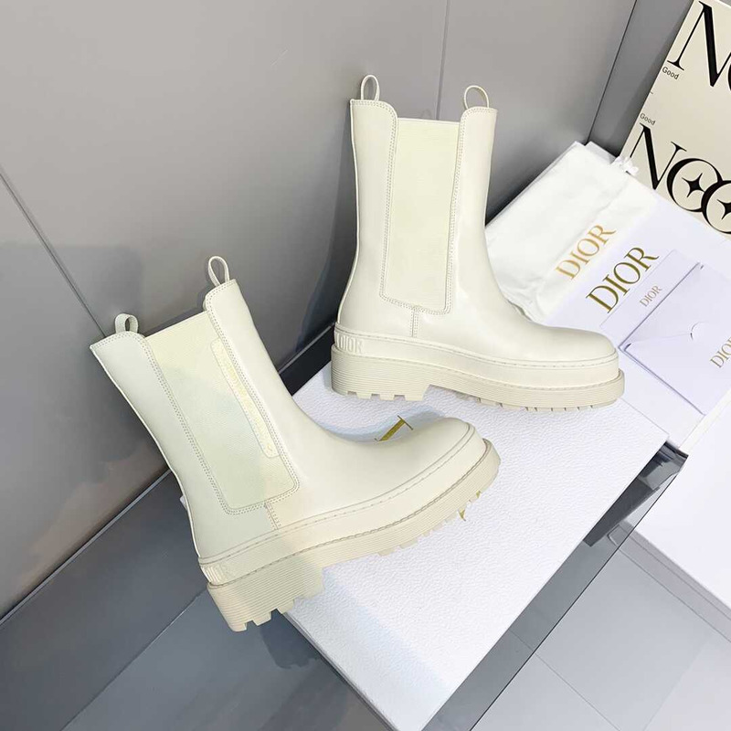 D*or trial ankle boots white cowhide