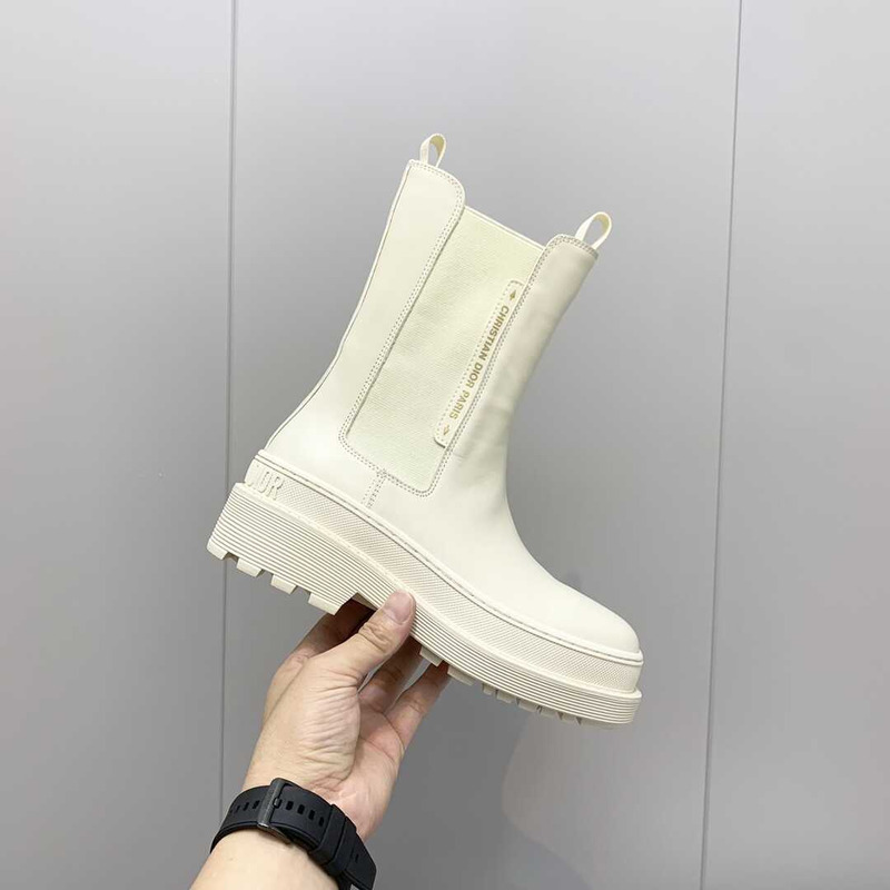 D*or trial ankle boots white cowhide