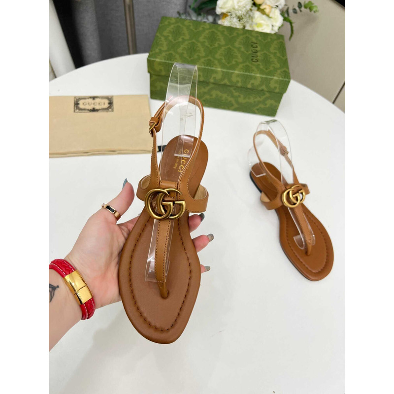 G*u*i  women\''s double g thong sandals brown