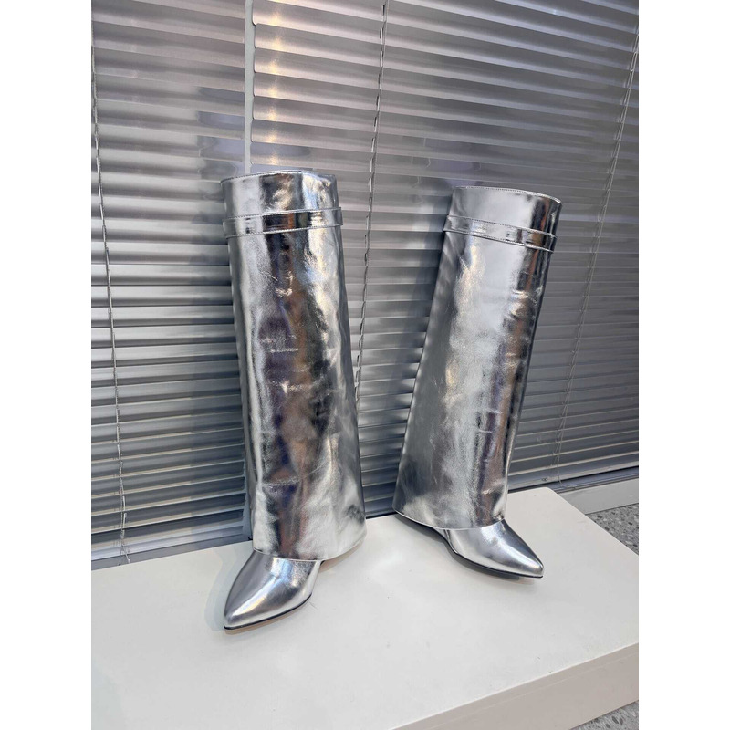 Givenchy Shark Lock Trouser Boots Silver