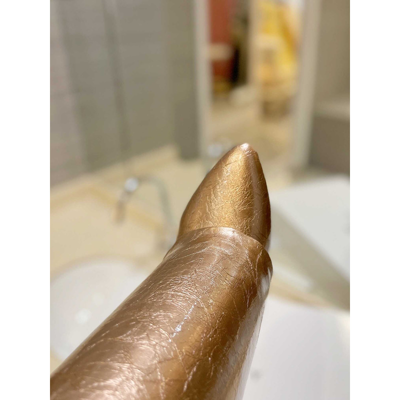 Givenchy Shark Lock Embellished Long Boots Gold