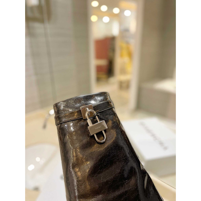 Givenchy Shark Lock Leather Ankle Boots Black