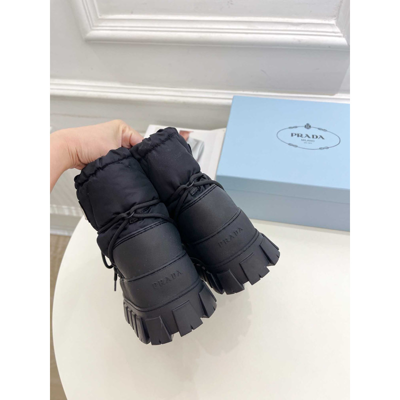 Pra*a logo padded ankle boots black