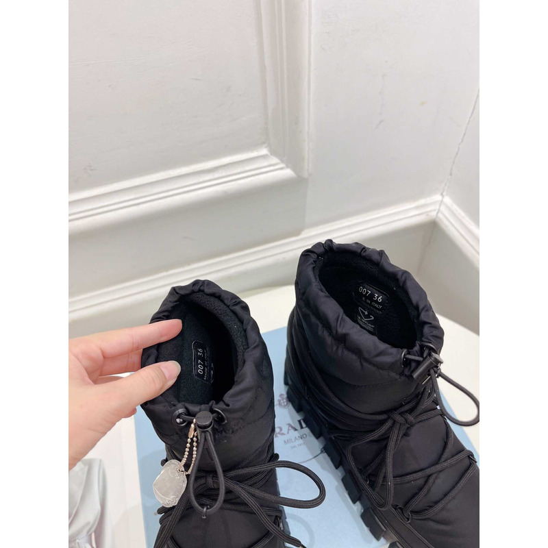 Pra*a logo padded ankle boots black