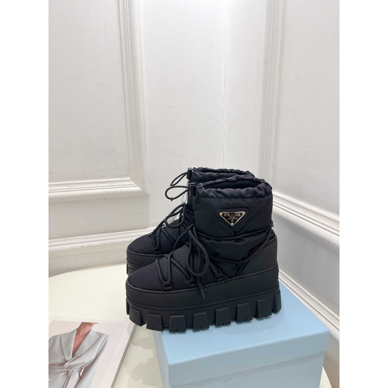 Pra*a logo padded ankle boots black