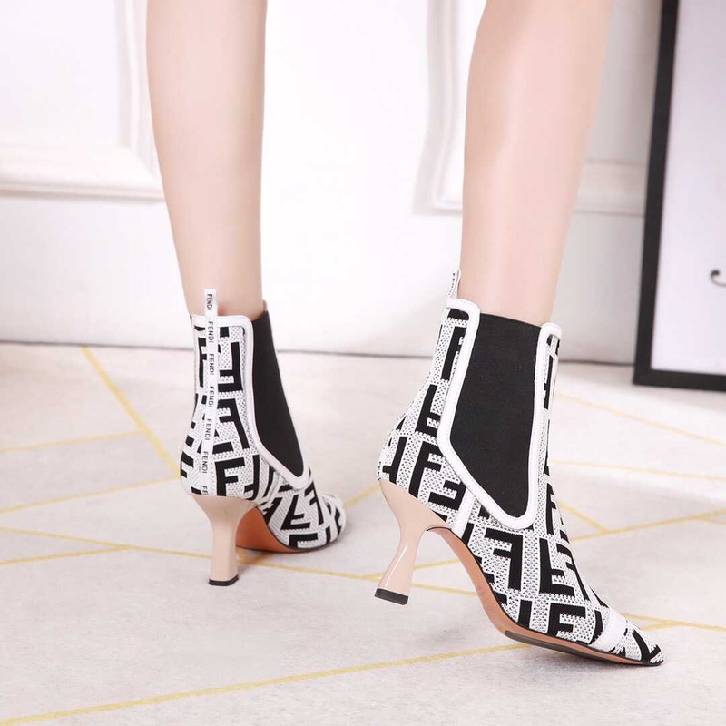F**di ff ankle boots white