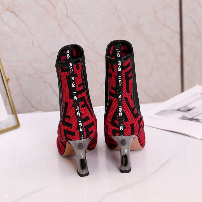 F**di ff ankle boots red