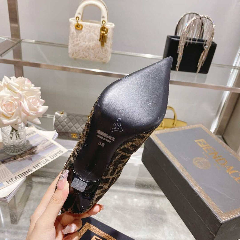 F**di fendace ff jacquard ankle boots brown