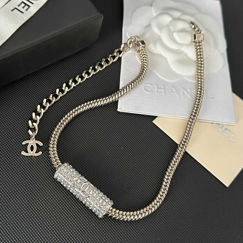 Ch*el logo pendant necklace